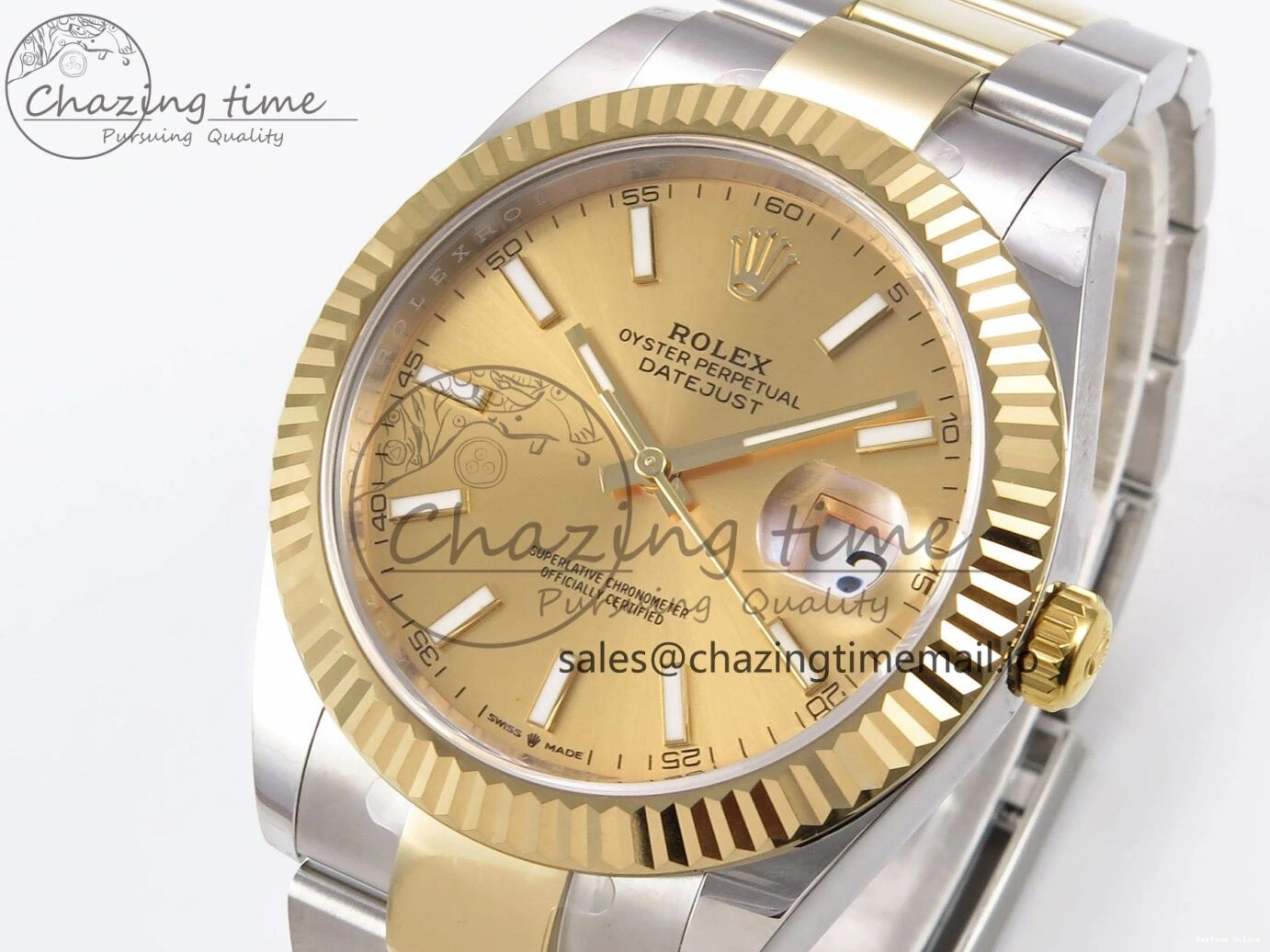 0506 DateJust 41 126333 EWEF Best Edition YG Stick Dial on SS YG Oyster Bracelet A Durable 971